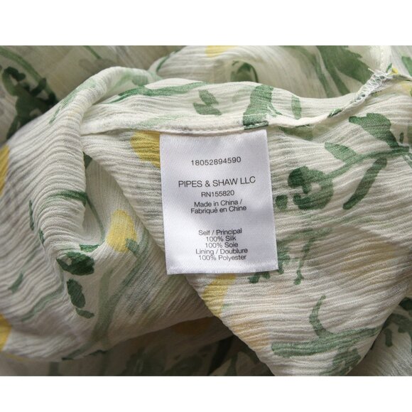 Veronica Beard Walker Pintucked Silk Blouse / Size 8 / White Green Kate Schelter - Picture 9 of 9